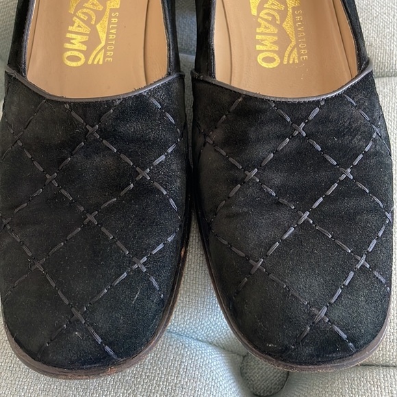 Salvatore Ferragamo Quilted Suede Heels - Picture 11 of 16